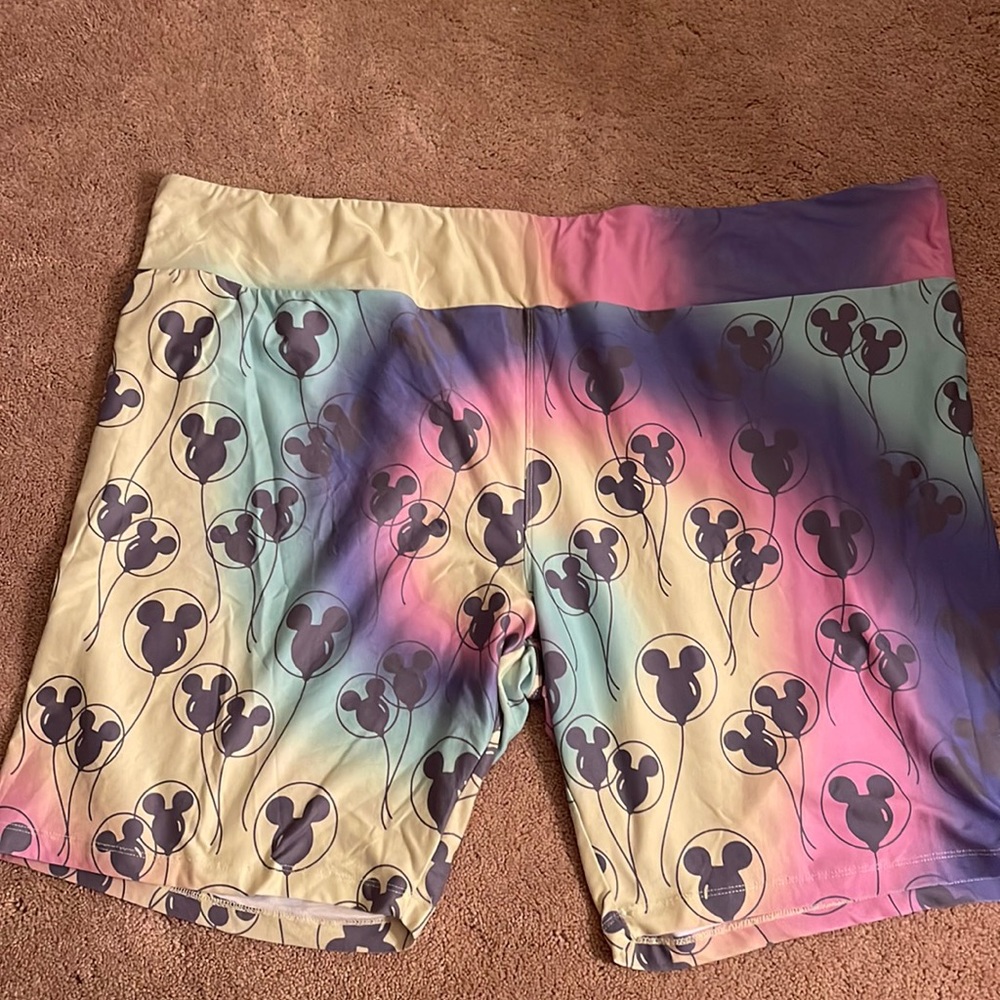 Walt Disney World Mickey balloon tie dye rainbow shorts plus size 3x